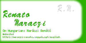 renato maraczi business card