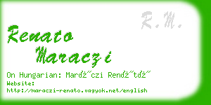 renato maraczi business card